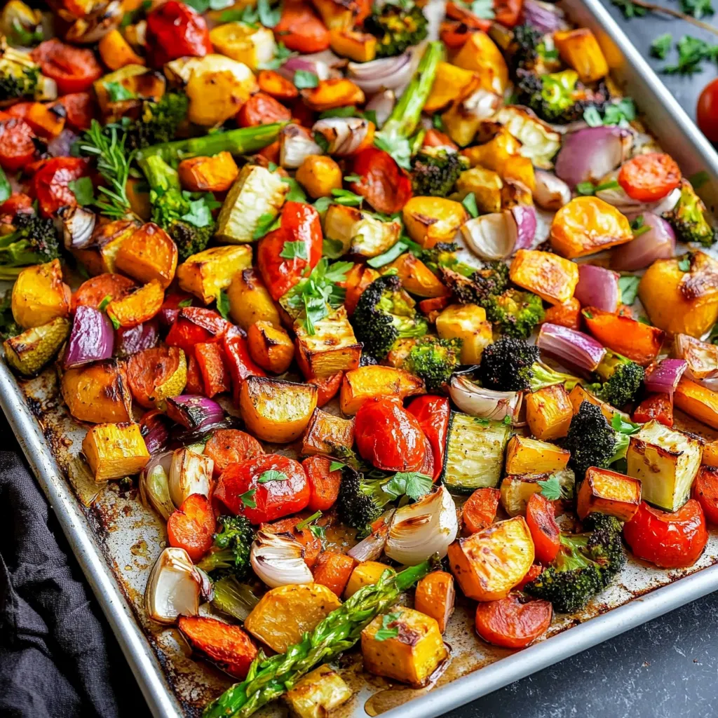 Roasted vegetables sheet pan