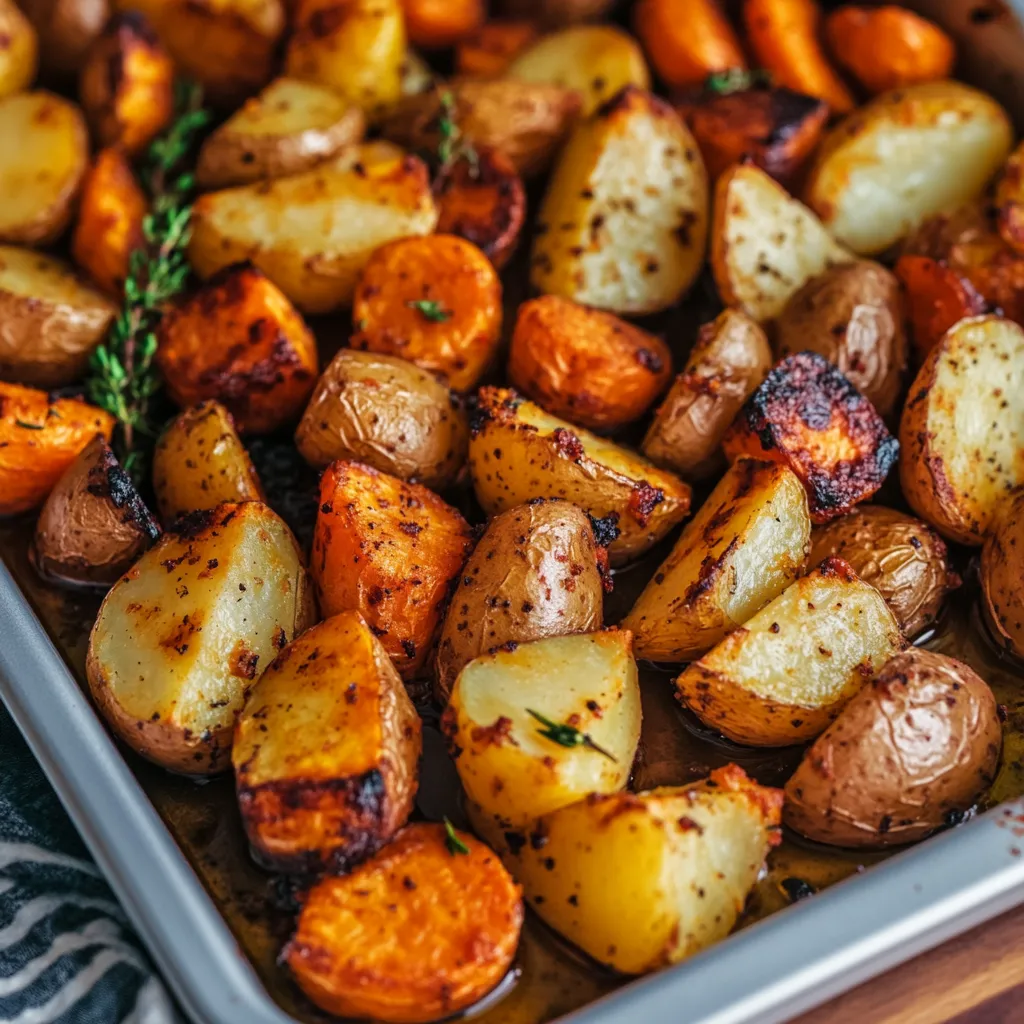 Rustic Roasted Potatoes and Carrots