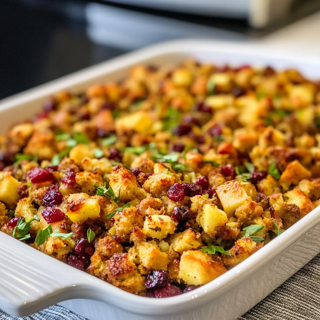 Cranberry Apple Sausage Stuffing