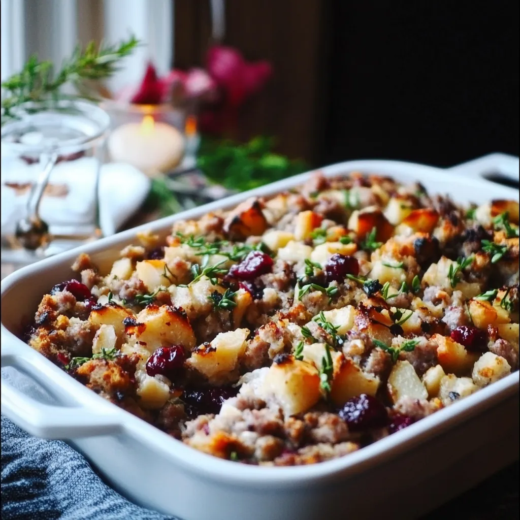 Cranberry Apple Sausage Stuffing