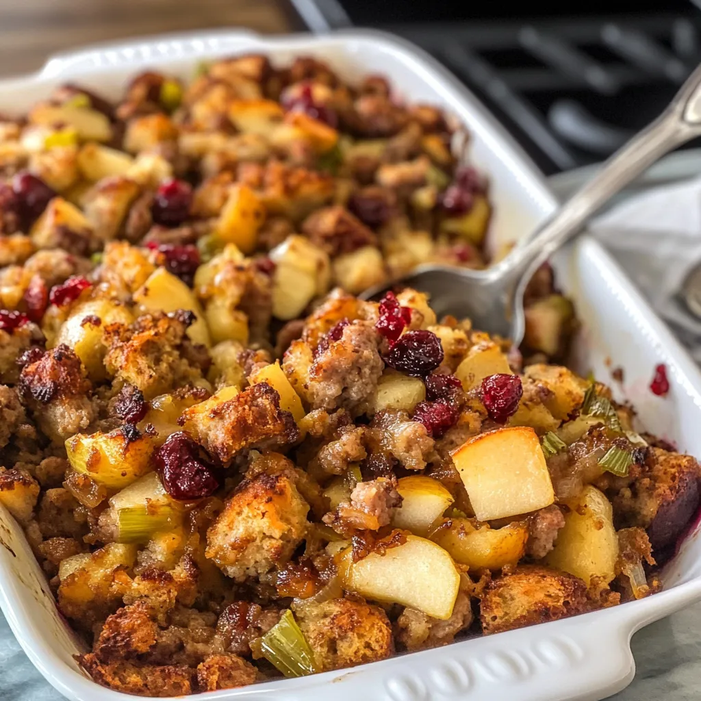 Sausage Dried Cranberry and Apple Stuffing