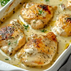 Savory garlic chicken in a creamy sauce