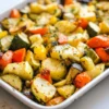 Sheet pan roasted vegetables with feta