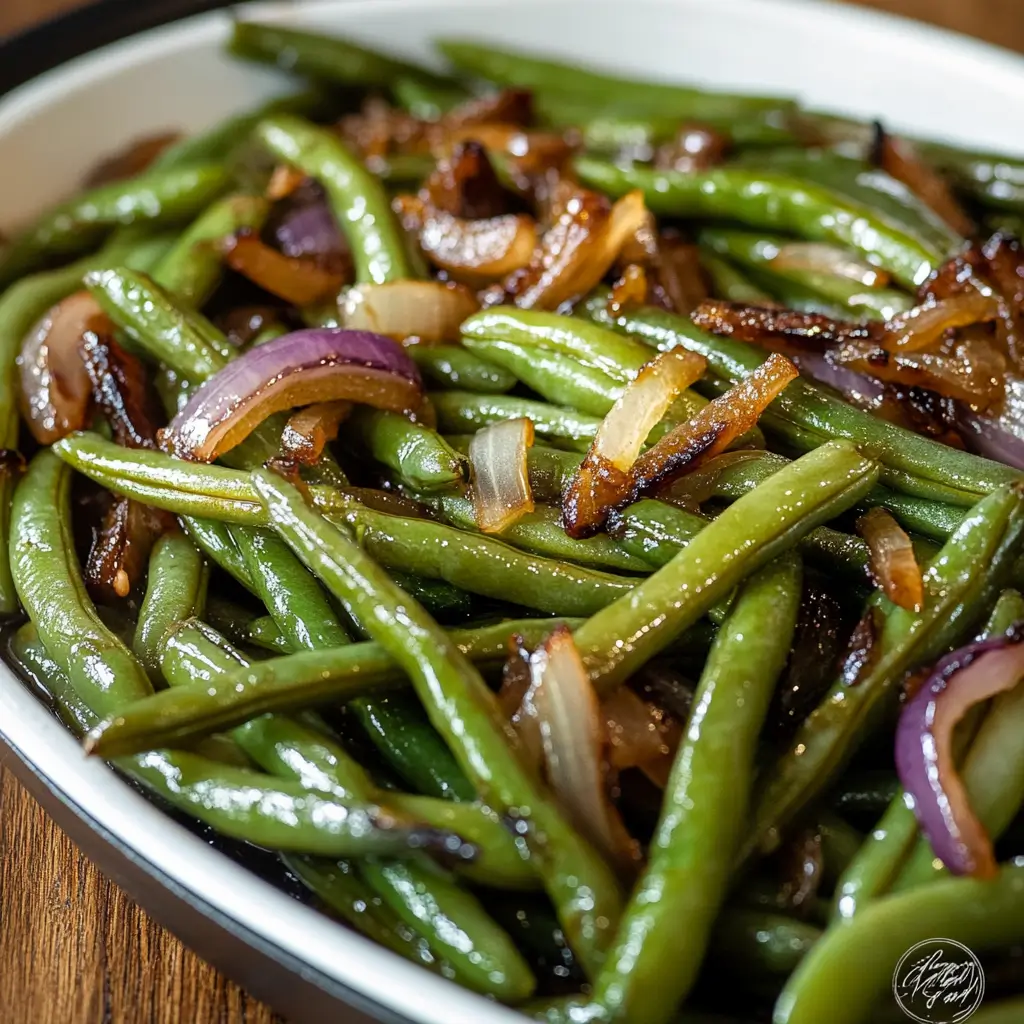 Skinnytaste Roasted Green Beans with Caramelized Onions