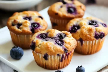Sourdough Cottage Cheese Blueberry Muffins