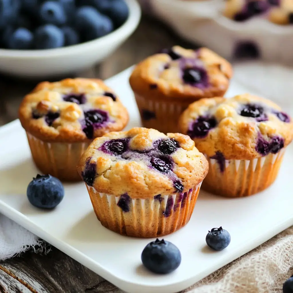 Sourdough Cottage Cheese Blueberry Muffins