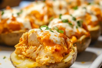 Spicy Buffalo Chicken Twice Baked Potatoes for Dinner