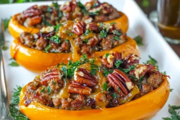 Stuffed butternut squash with sausage and cheese