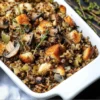 Tasty Wild Rice Stuffing with Mushrooms for Holiday Meals