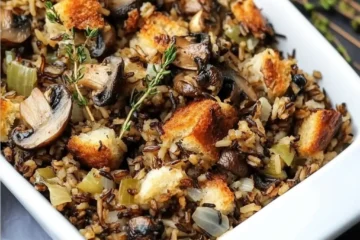 Tasty Wild Rice Stuffing with Mushrooms for Holiday Meals