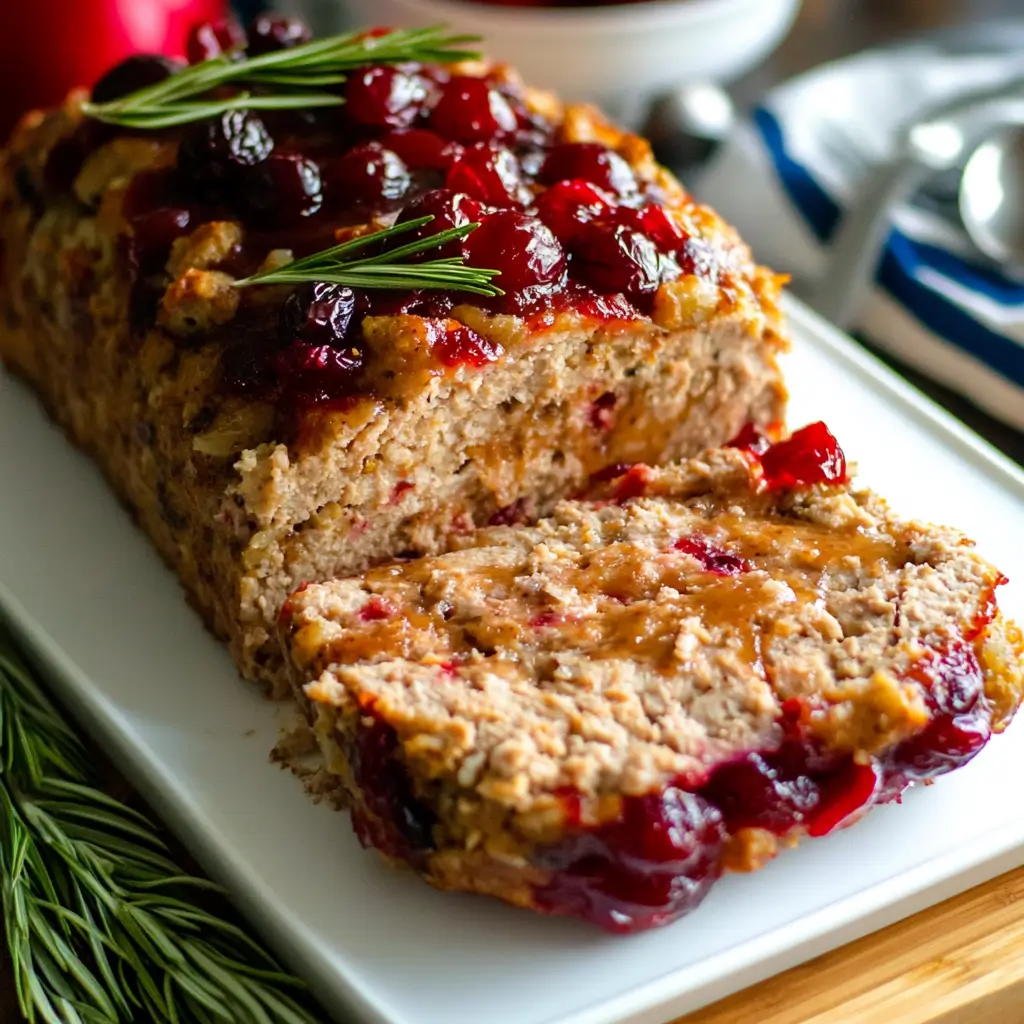 Turkey Meatloaf with Cranberry Glaze