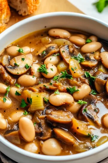 Vegan Cozy White Bean Mushroom Stew
