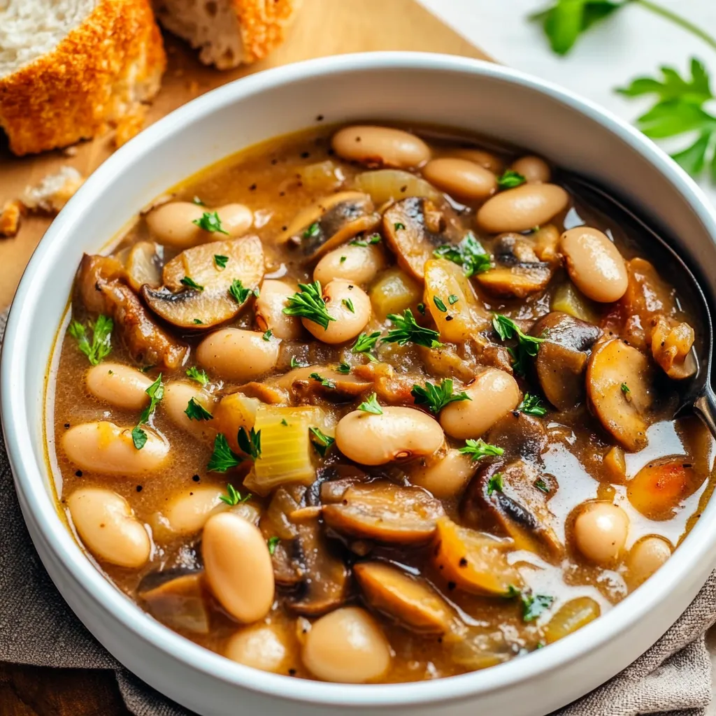 Vegan Cozy White Bean Mushroom Stew