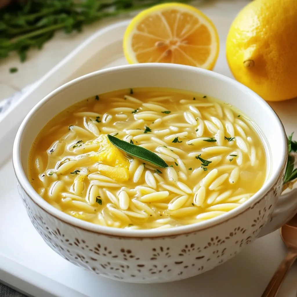 Vegan Lemon Chickpea Orzo Soup