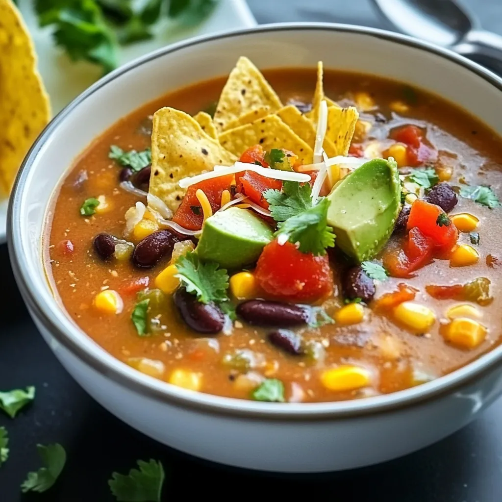Vegetarian Crockpot Tortilla Soup