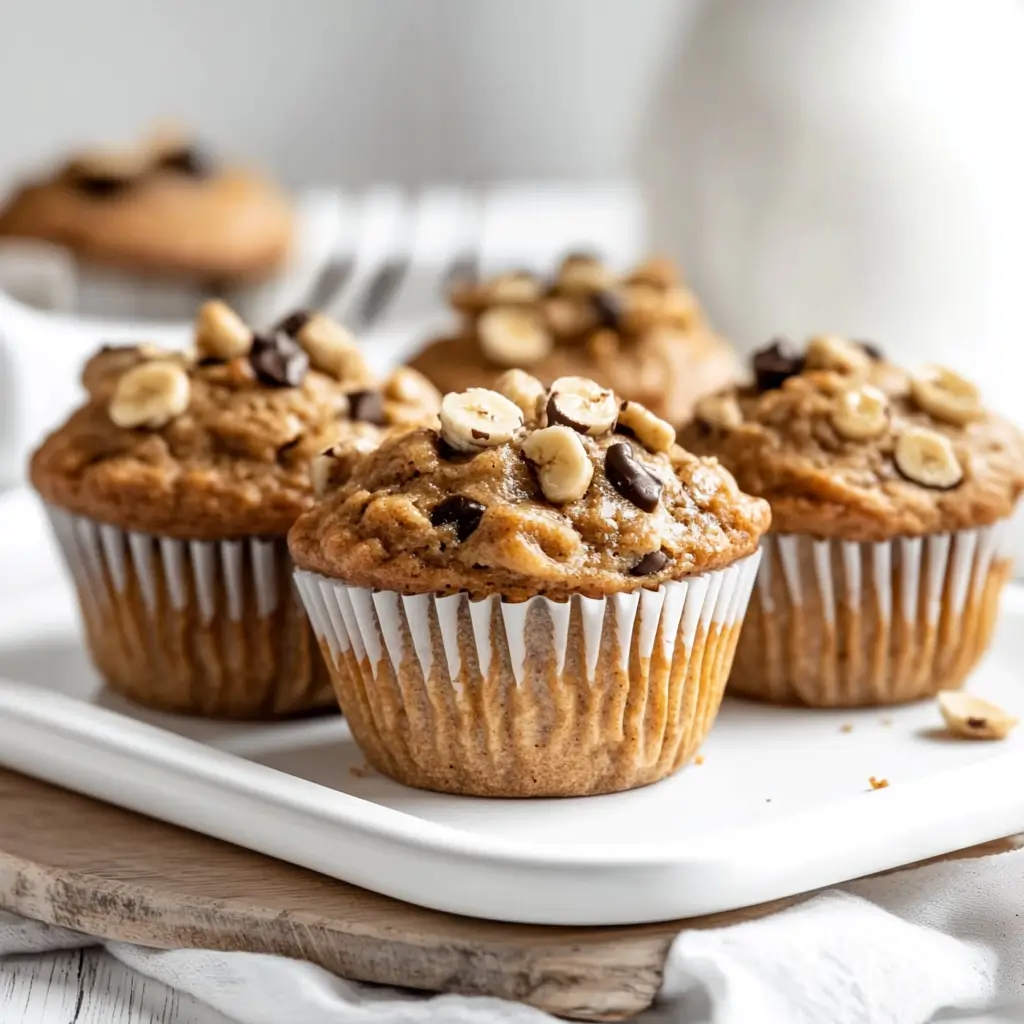dairy and gluten free healthy peanut butter banana muffins