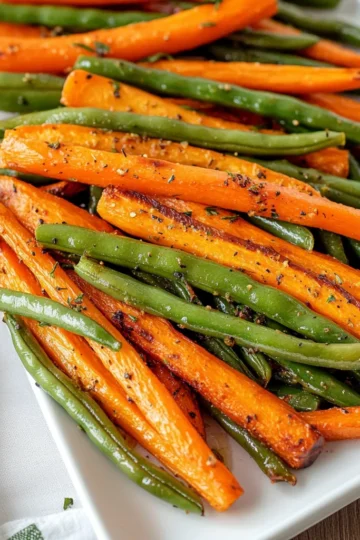easy roasted carrots and green beans