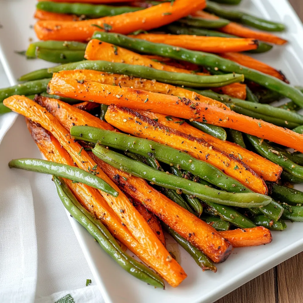 easy roasted carrots and green beans