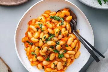 high protein romesco butter beans
