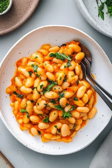 high protein romesco butter beans