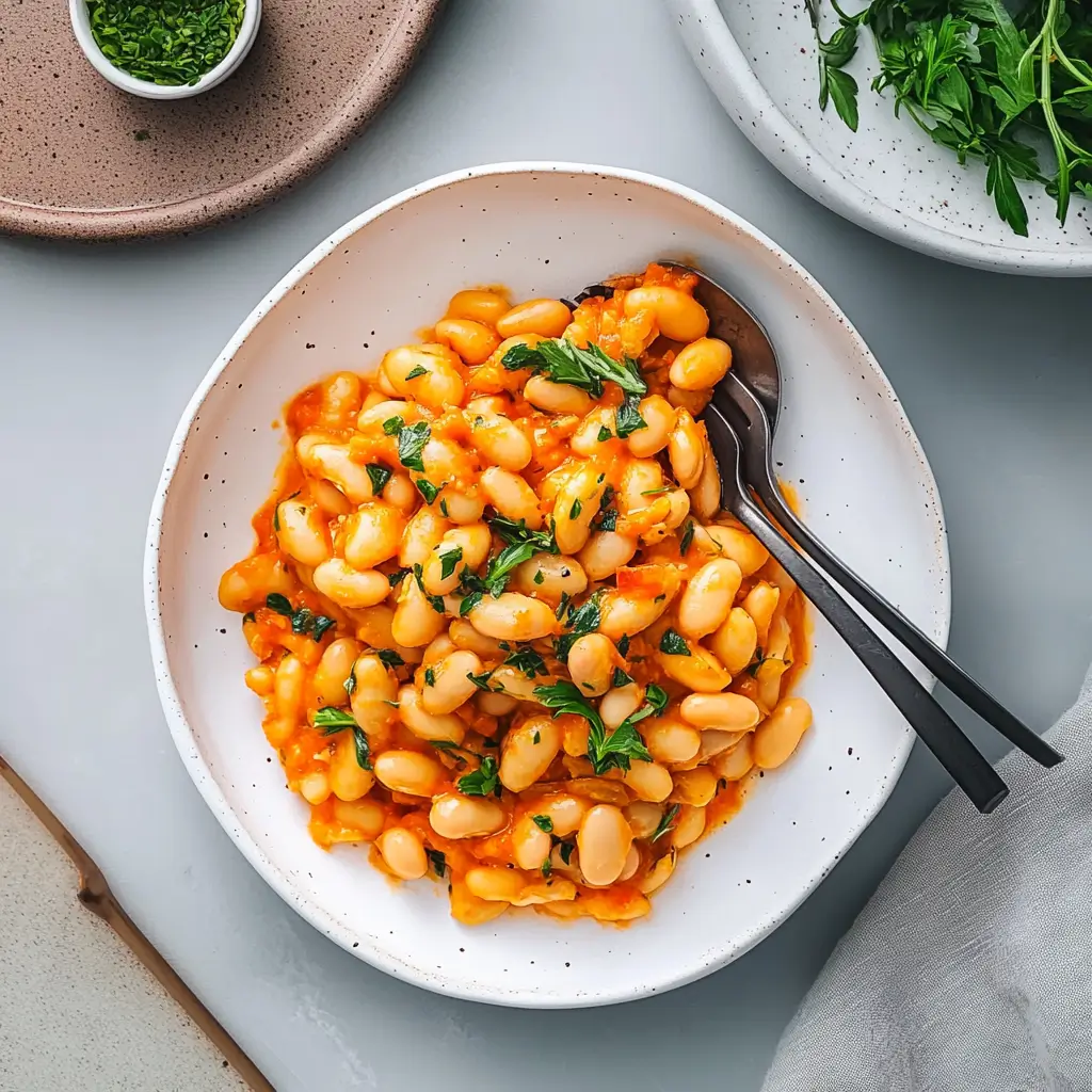 high protein romesco butter beans
