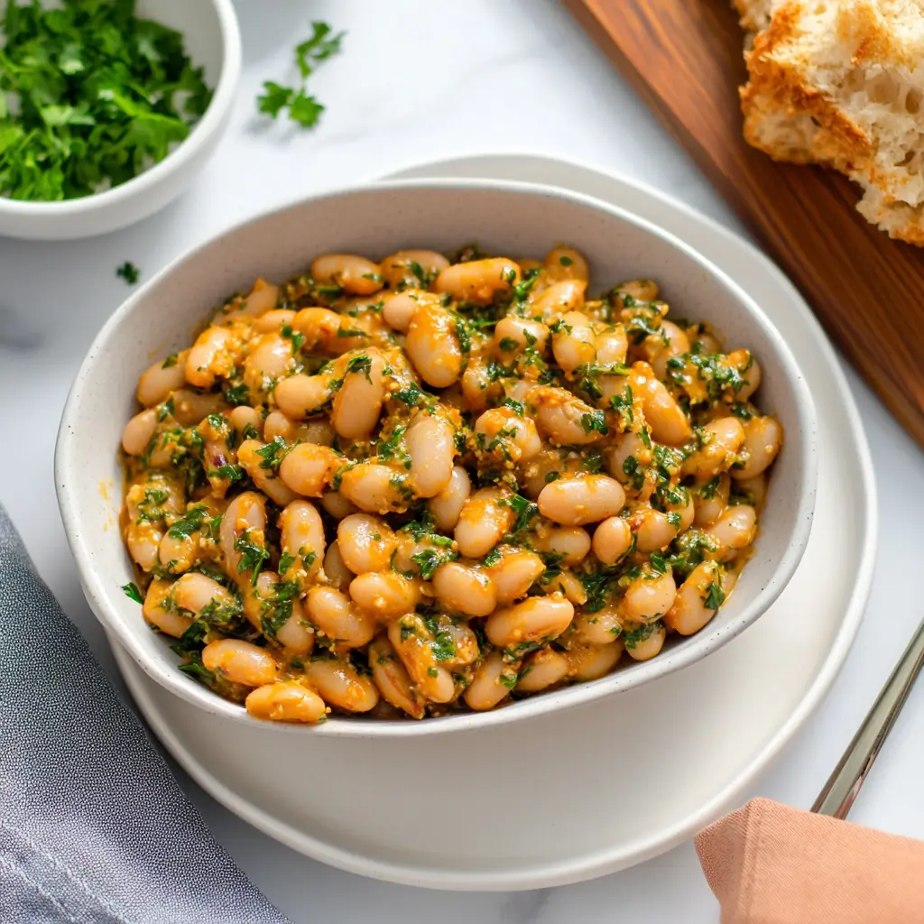 high protein romesco butter beans low carb