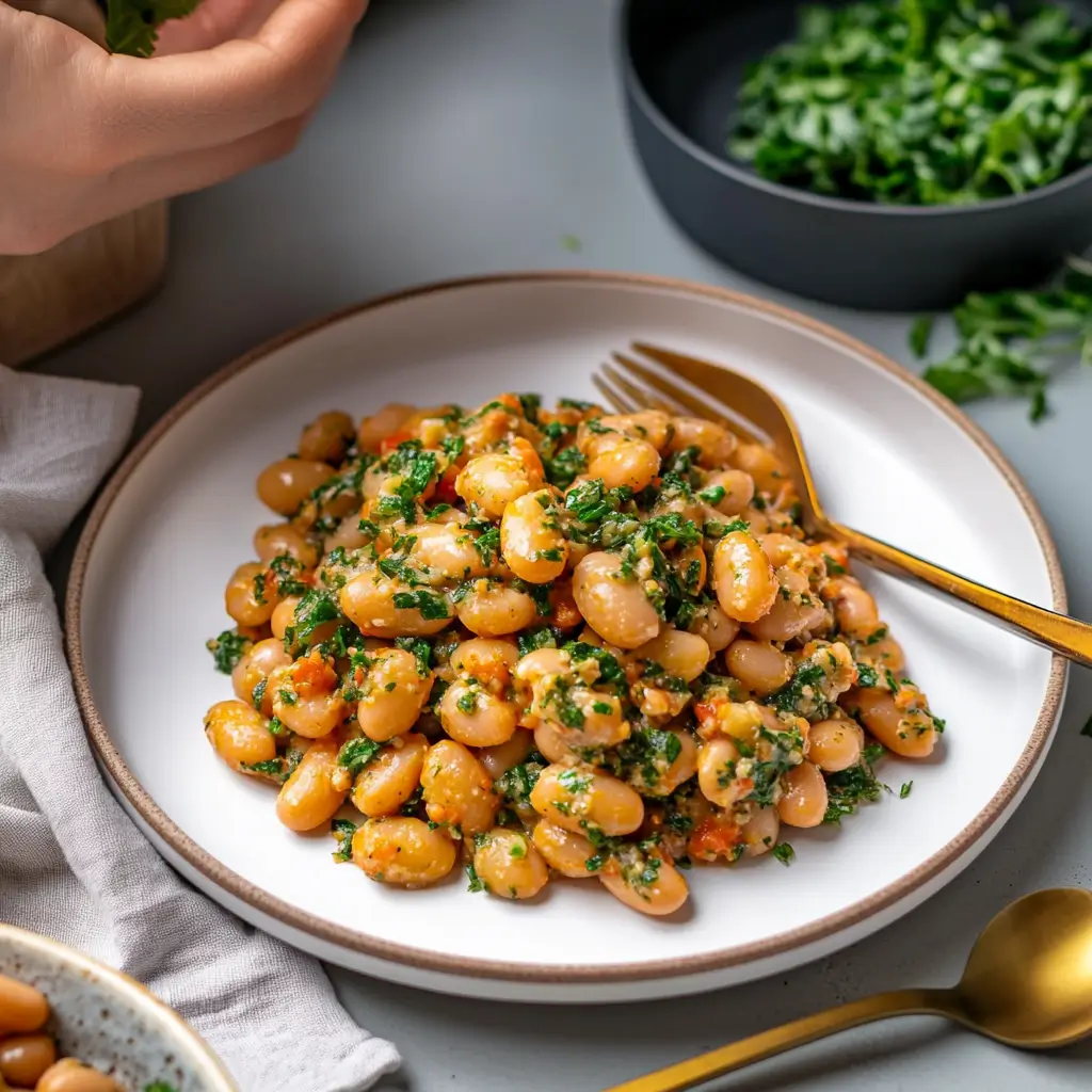 high protein romesco butter beans vegan