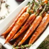 honey balsamic roasted rainbow carrots
