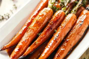 honey balsamic roasted rainbow carrots