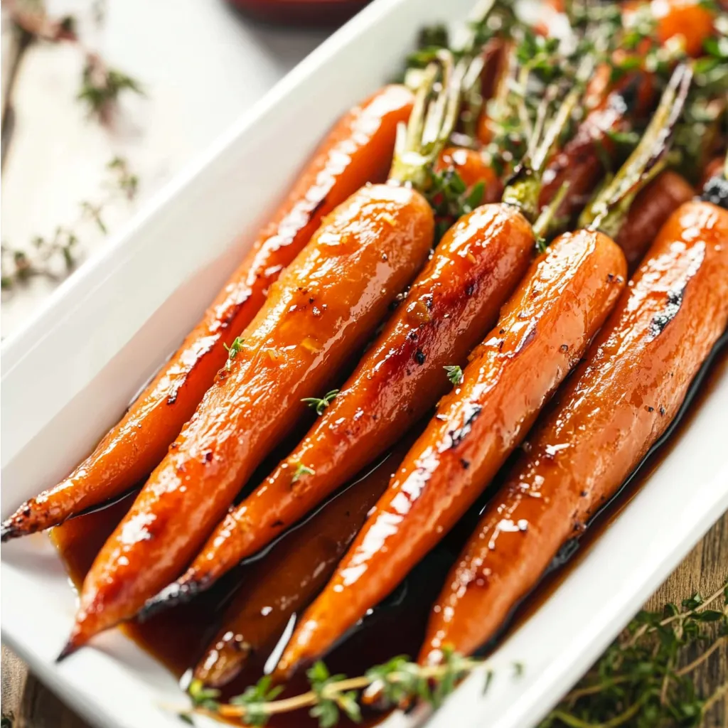 honey balsamic roasted rainbow carrots