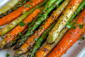 honey roasted carrots and asparagus