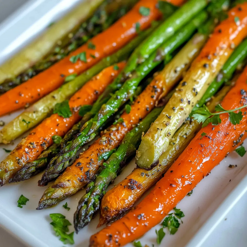 honey roasted carrots and asparagus