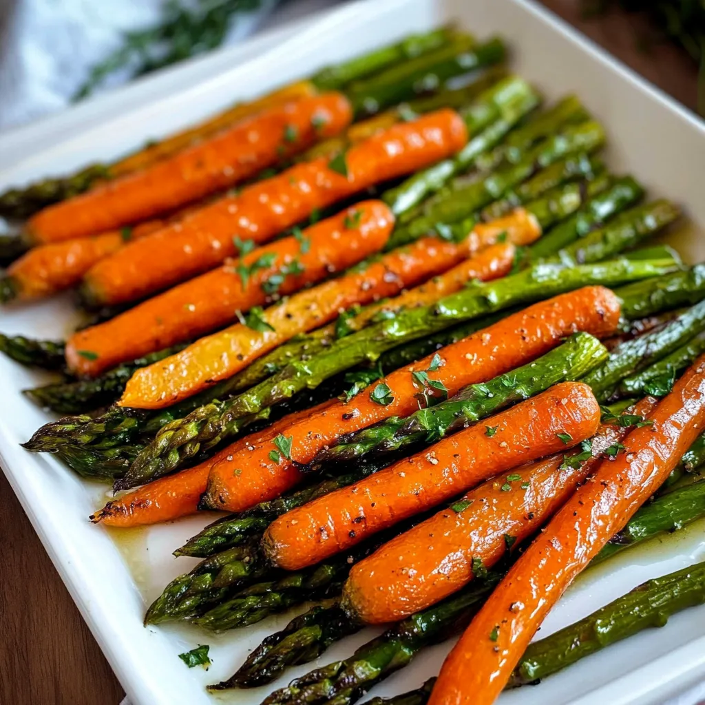 roasted asparagus and carrots with lemon dressing