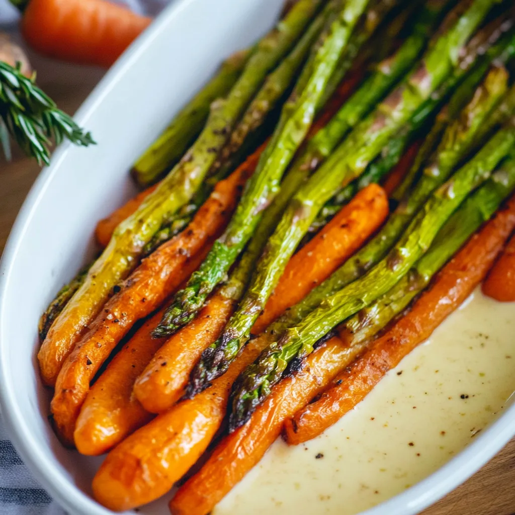 roasted asparagus broccoli carrots