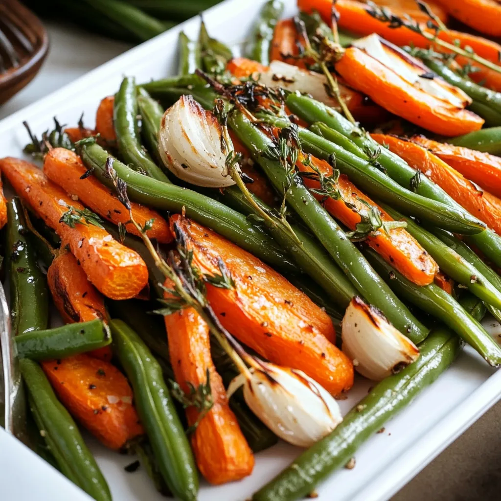 roasted potatoes green beans and carrots