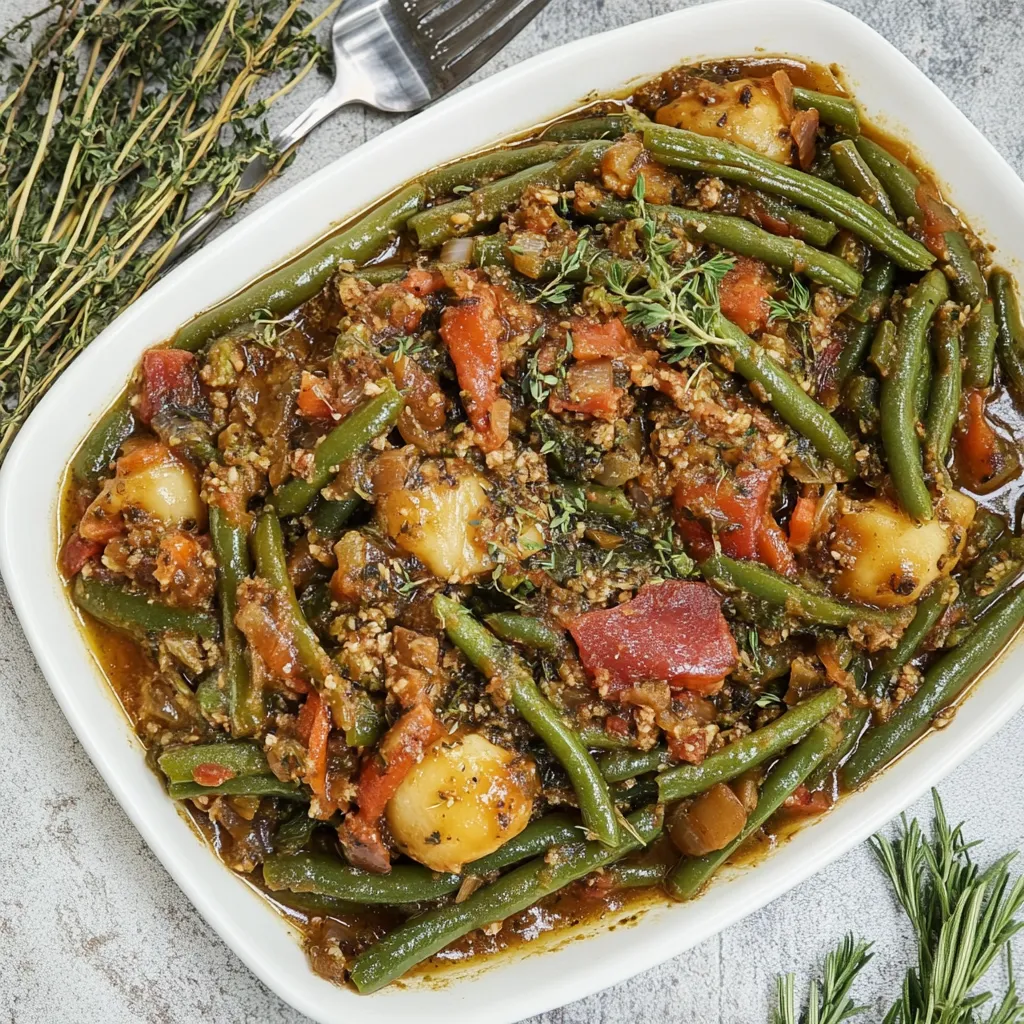 smothered chicken with green beans