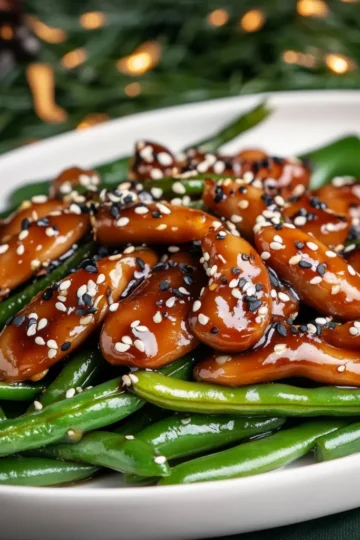 teriyaki shrimp and green beans