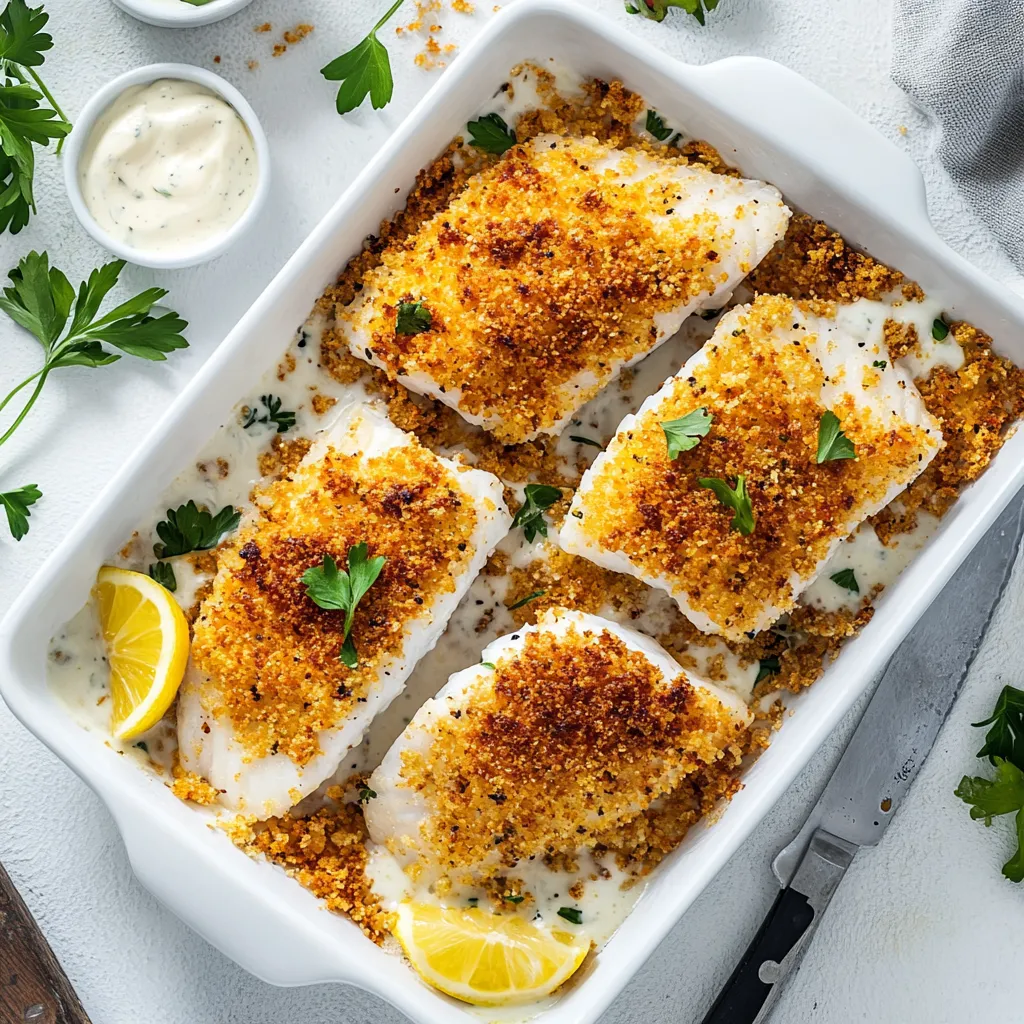 Mayonnaise and Panko Crusted Baked Fish Recipe