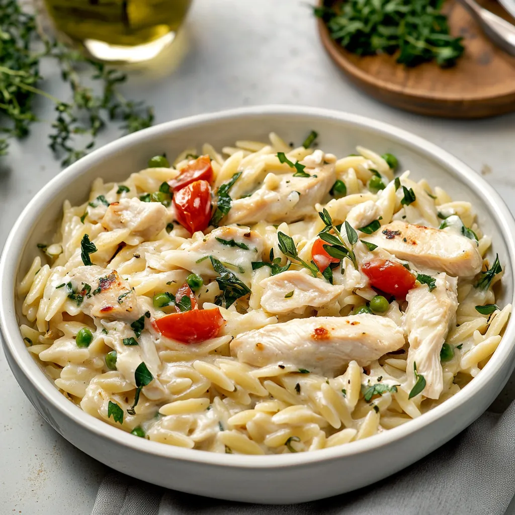 Boursin Cheese Orzo with Chicken