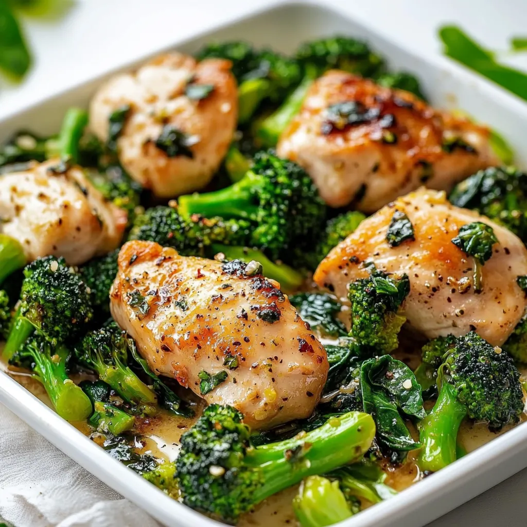 Cheesy Garlic Chicken Bites with Broccoli and Spinach