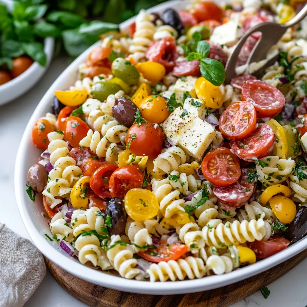 Easy Italian Antipasto Pasta Salad With Feta