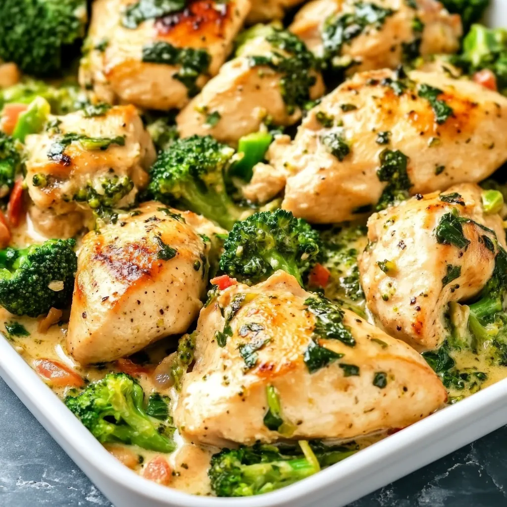 Garlic Chicken with Broccoli & Spinach