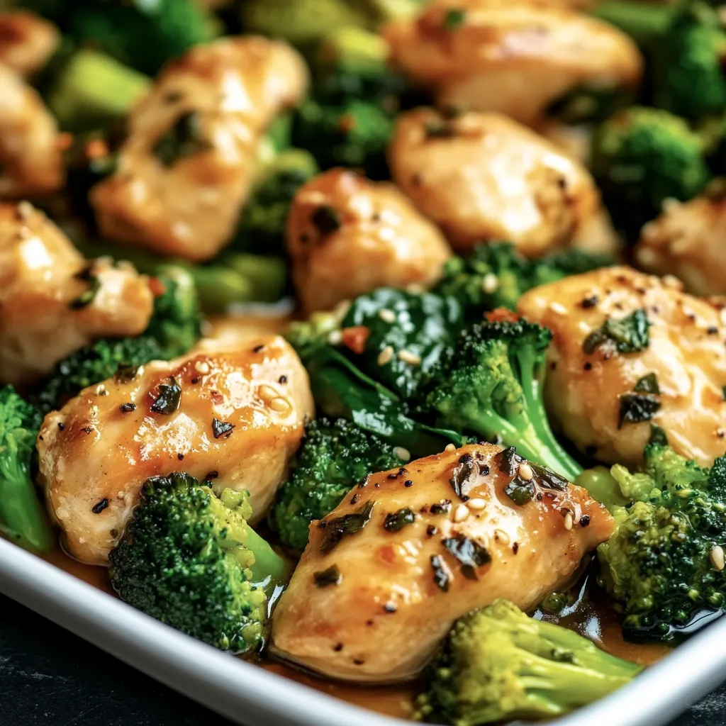 Garlic Chicken with Broccoli and Spinach Delight