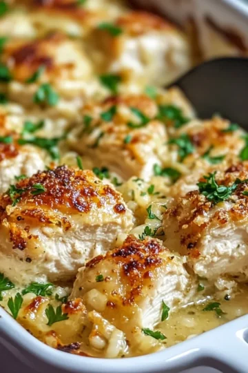 Garlic Parmesan Chicken Pasta Baked