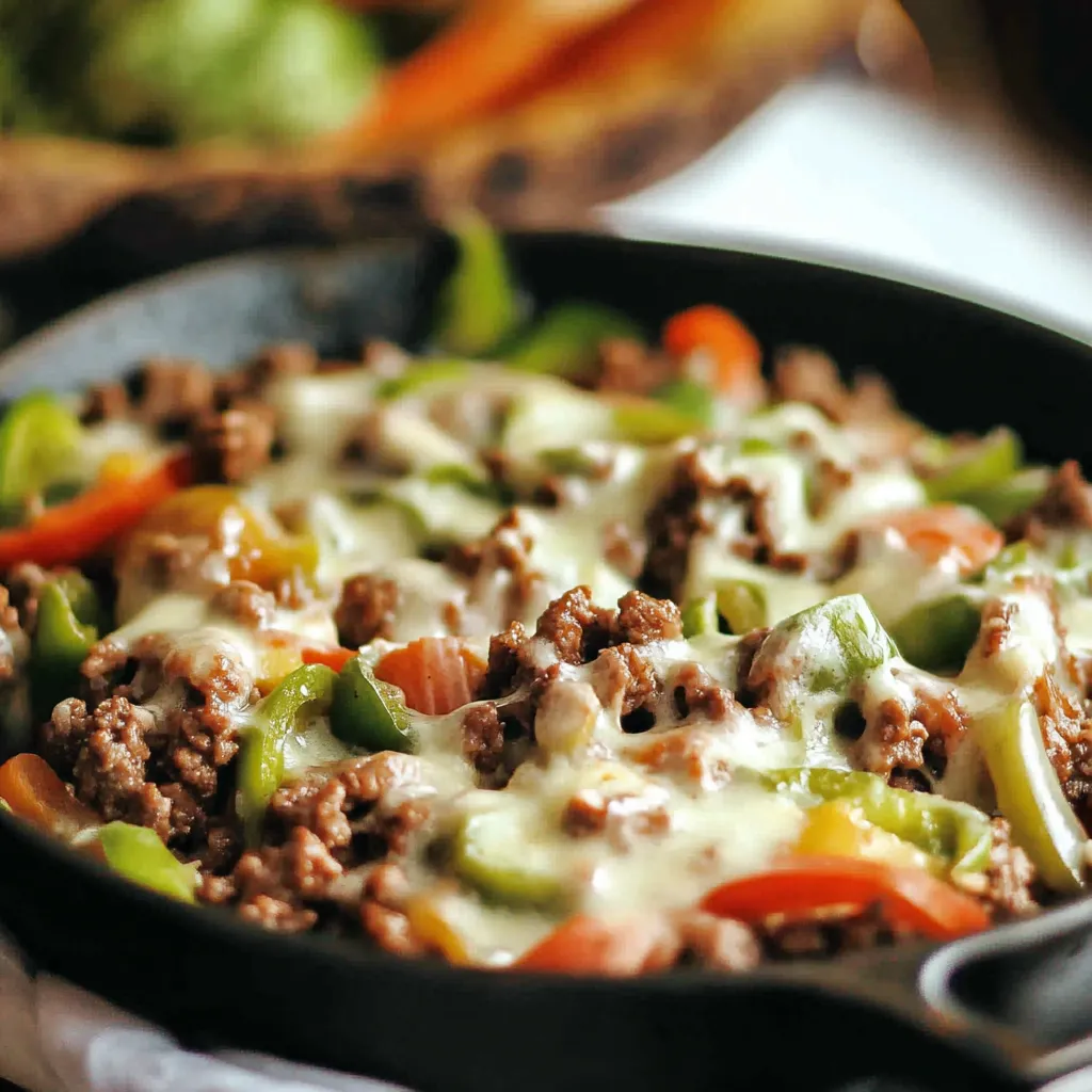 Ground Beef Philly Skillet