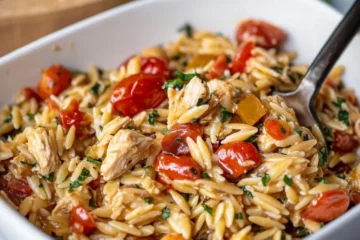 High Protein Chicken Orzo with Asparagus
