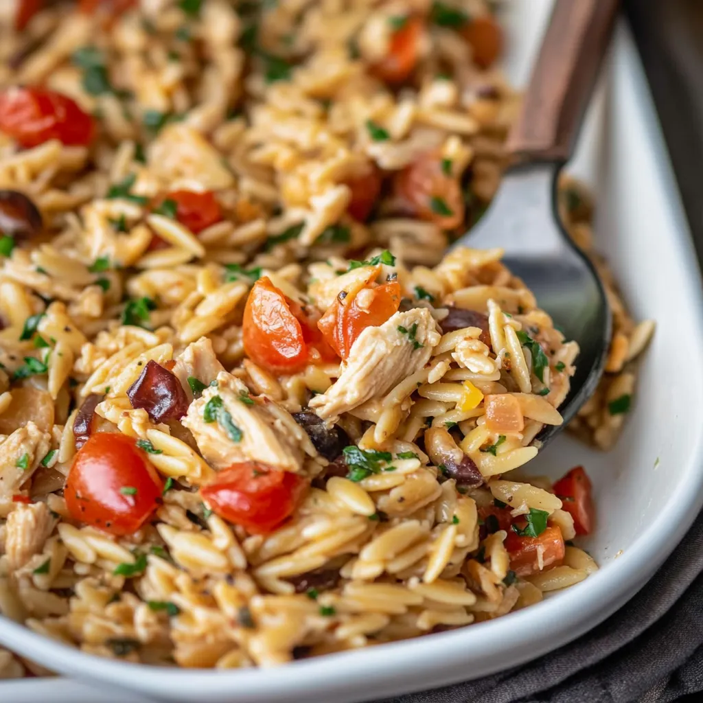 High Protein Creamy Chicken Orzo