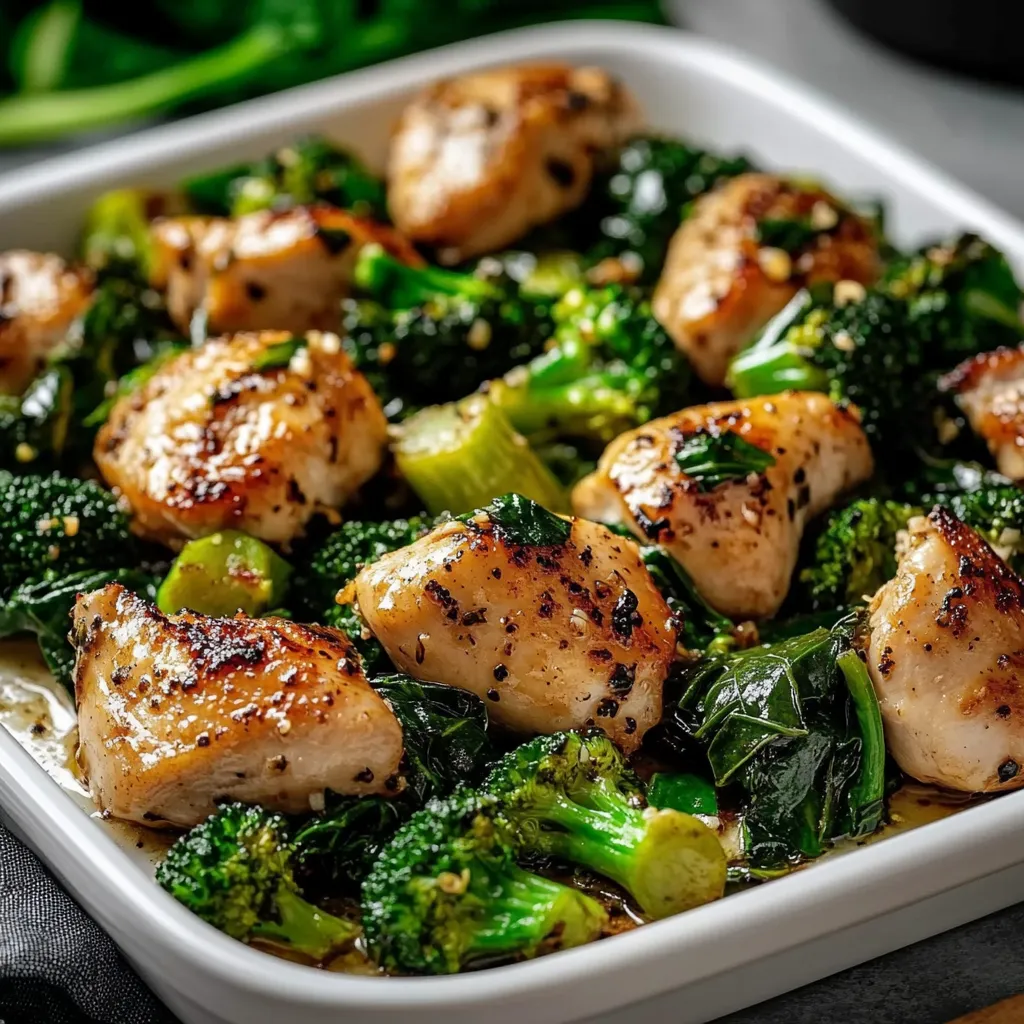 Keto Garlic Chicken with Broccoli and Spinach