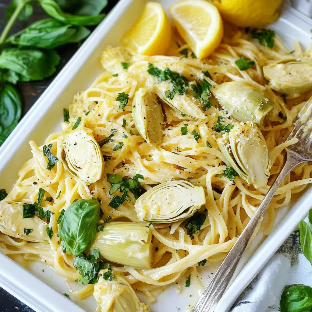 Lemon Artichoke Pasta Creamy