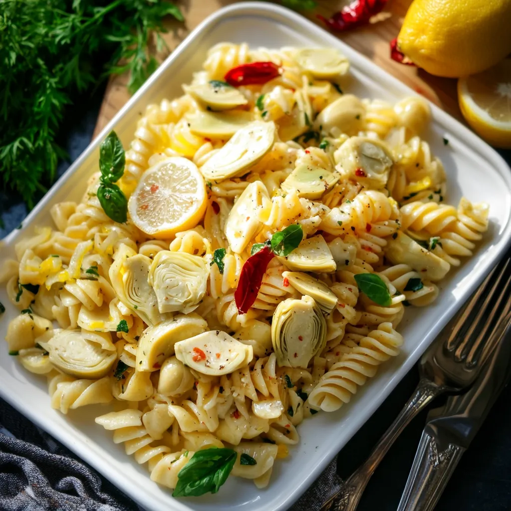 Lemon Artichoke Pasta Salad